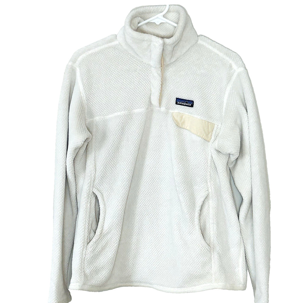 Patagonia Re-Tool T-Snap Fleece Pullover Women's L Cream Tan STY25442 Polartec